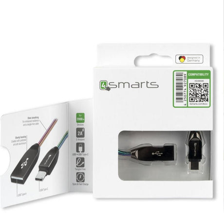 USB-C Кабел с Метална Оплетка, 4Smarts Ferrumcord 1m, Chameleon (4)
