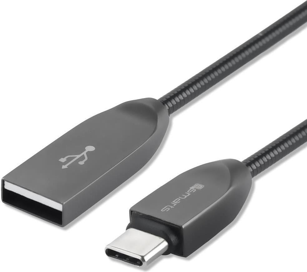 USB-C Кабел с Метална Оплетка, 4Smarts Ferrumcord 1m, Черен