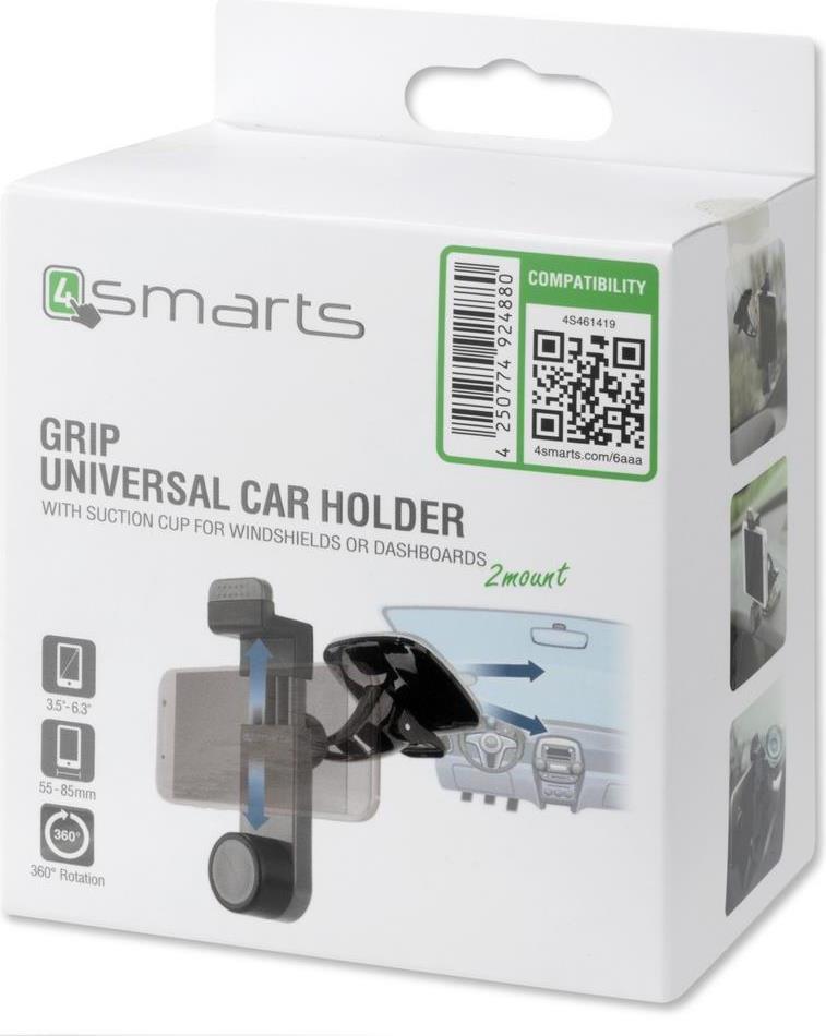 Стойка за Кола Вакум, 4Smarts Holder Vacuum Grip, Черен (8)