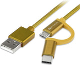 Подаръчен Комплект 5в1, 4Smarts SЕТ Charger/ Holder/ Cable 2in1/ Zipper, Златист (6)