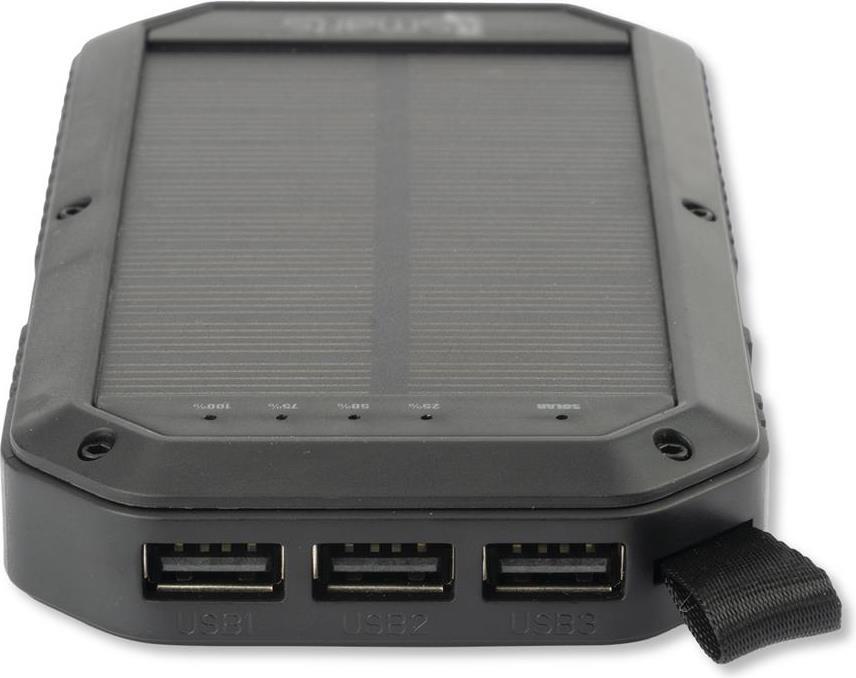Външна Батерия с Прожектор Соларна, 4Smarts Power Bank TitanPack Solar 8000mAh, Черен (7)