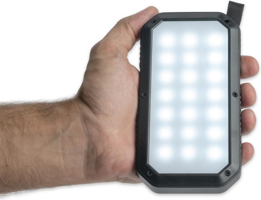Външна Батерия с Прожектор Соларна, 4Smarts Power Bank TitanPack Solar 8000mAh, Черен (2)
