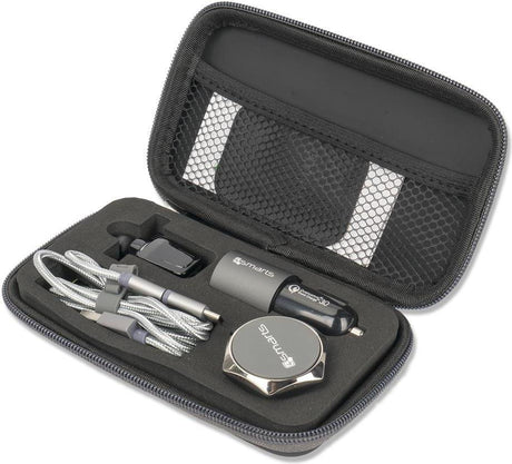 Подаръчен Комплект 5в1, 4Smarts SЕТ Charger/ Holder/ Cable/ Zipper, Черен