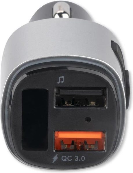 Безжичен Трансмитер за Кола, 4Smarts FM Transmiter/ Bluetooth/ Fast Charge, Сребрист (10)