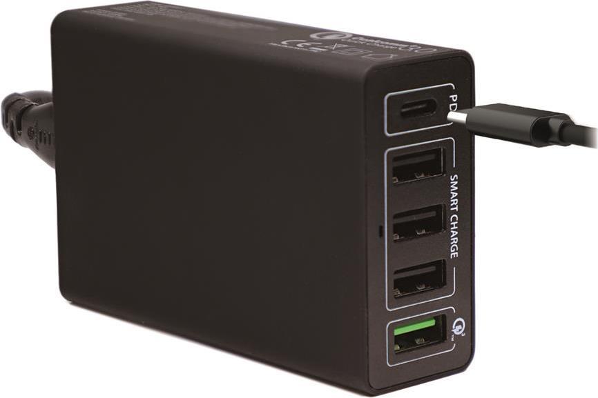 Бързо Зарядно Станция, 4Smarts 220v Voltplug Fast Charger/ Power Delivery PPS 60w, Черен (3)