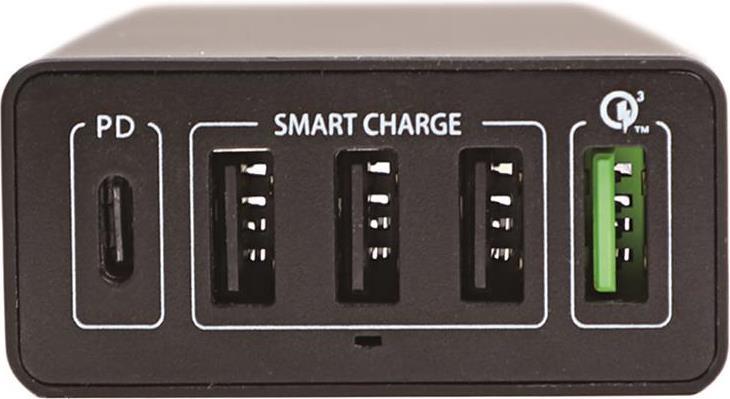 Бързо Зарядно Станция, 4Smarts 220v Voltplug Fast Charger/ Power Delivery PPS 60w, Черен (2)