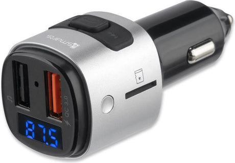 Безжичен Трансмитер за Кола, 4Smarts FM Transmiter/ Bluetooth/ Fast Charge, Сребрист (3)