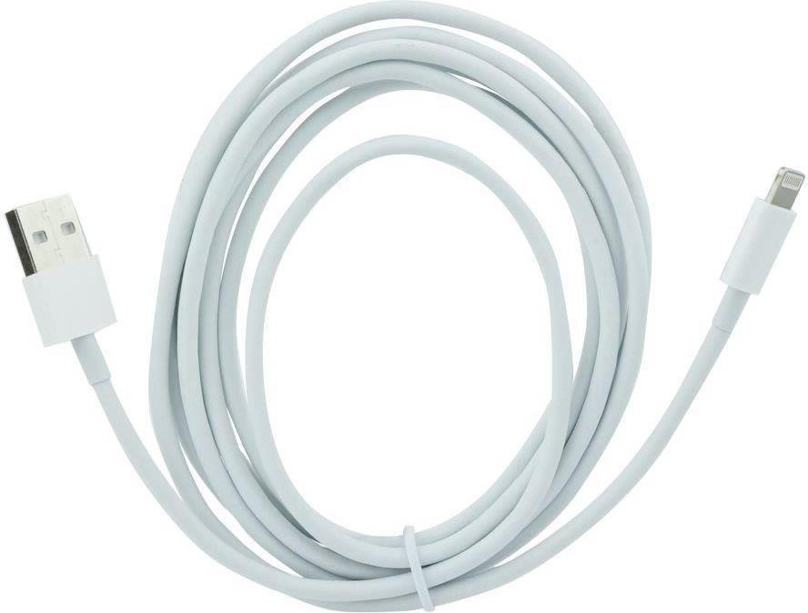 USB Кабел за iPhone (Lightning) 2m HQ, Бял (Bulk)