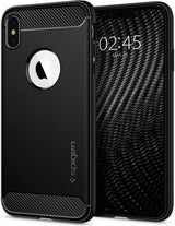 Противоударен Силиконов Калъф за iPhone XS Max, Spigen Rugged Armor Case, Черен