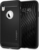 Противоударен Силиконов Калъф за iPhone XR, Spigen Rugged Armor Case, Черен