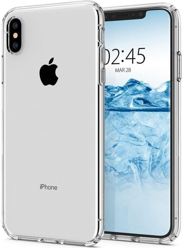 Противоударен Силиконов Калъф за iPhone XS/X, Spigen Liquid Crystal Case, Прозрачен