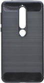 Противоударен Силиконов Калъф за Nokia 6.1, Forcell Carbon Case, Черен
