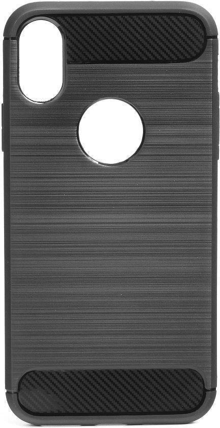 Противоударен Силиконов Калъф за iPhone XS/X, Forcell Carbon Case, Черен