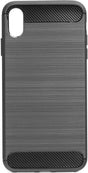 Противоударен Силиконов Калъф за iPhone XS Max, Forcell Carbon Case, Черен