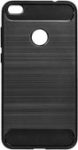 Противоударен Силиконов Калъф за Huawei P9 Lite 2017, Forcell Carbon Case, Черен
