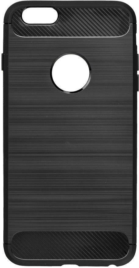Противоударен Силиконов Калъф за iPhone 6/6s, Forcell Carbon Case, Черен