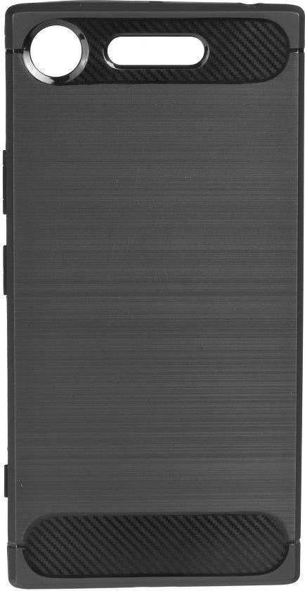 Противоударен Силиконов Калъф за Sony XZ1, Forcell Carbon Case, Черен