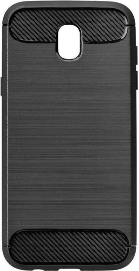 Противоударен Силиконов Калъф за Samsung J7 2017, Forcell Carbon Case, Черен