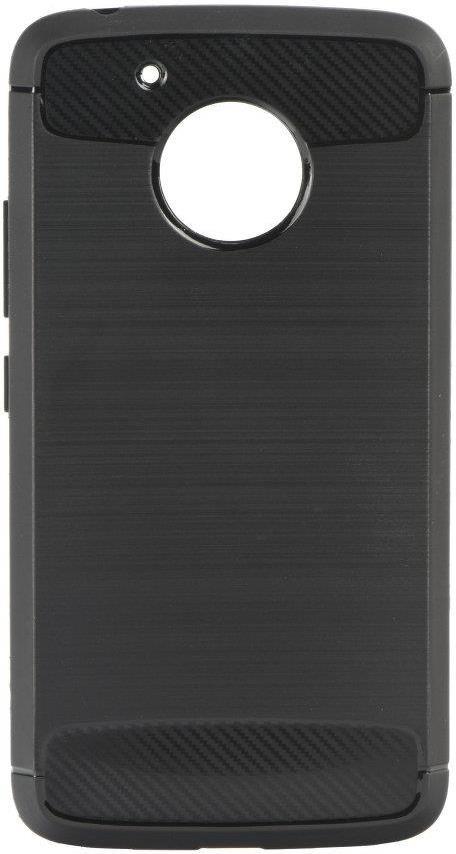 Противоударен Силиконов Калъф за Lenovo Moto G5, Forcell Carbon Case, Черен