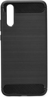 Противоударен Силиконов Калъф за Huawei P20 Pro, Forcell Carbon Case, Черен