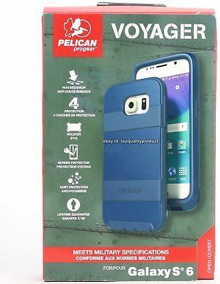 Противоударен Хибриден Калъф за Samsung S6, Pelican Military Voyager Case, Син (3)