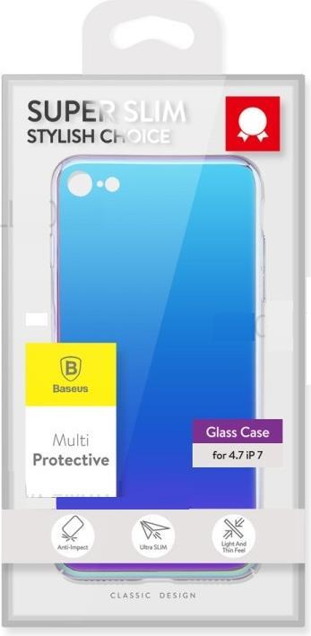 Калъф с Огледален Ефект за iPhone SE 2022/2020 8/7, Baseus SuperSlim Case, Син (2)