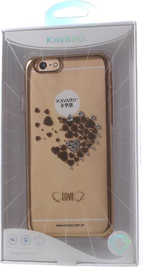 Калъф с Камъни Swarovski за iPhone 6/6s, Kingxbar Crystal Heart Case, Златист (5)