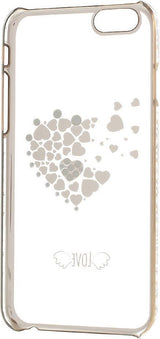 Калъф с Камъни Swarovski за iPhone 6/6s, Kingxbar Crystal Heart Case, Златист (4)