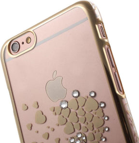 Калъф с Камъни Swarovski за iPhone 6/6s, Kingxbar Crystal Heart Case, Златист