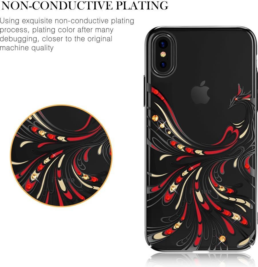 Калъф с Камъни Swarovski за iPhone XS/X, Kavaro Crystal Phoenix Case, Черен (5)