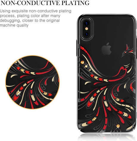 Калъф с Камъни Swarovski за iPhone XS/X, Kavaro Crystal Phoenix Case, Черен (5)