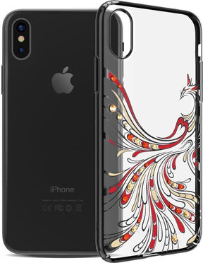 Калъф с Камъни Swarovski за iPhone XS/X, Kavaro Crystal Phoenix Case, Черен