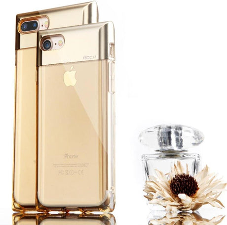 Луксозен Калъф за iPhone SE 2022/2020 8/7, Rock Crystal Case, Златист