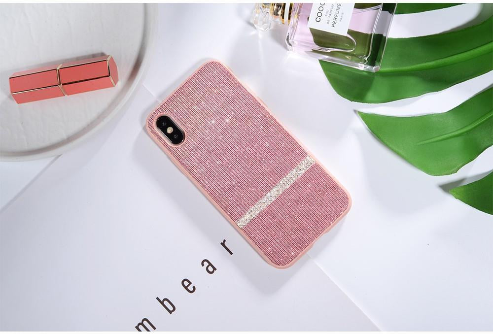 Блестящ Калъф с Камъни за iPhone XS Max, Sulada Shiny Star Case, Розов