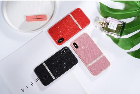 Блестящ Калъф с Камъни за iPhone XR, Sulada Shiny Star Case, Розов (3)