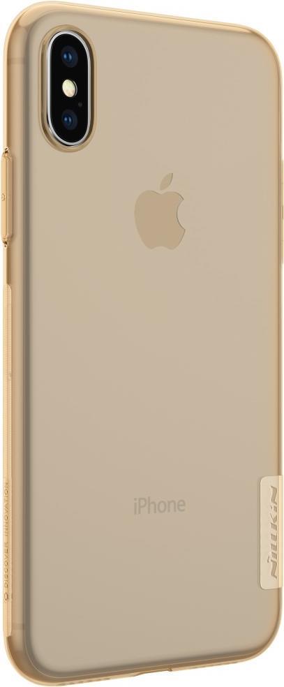 Силиконов Калъф за iPhone XS/X, Nillkin Nature Case, Златист (6)