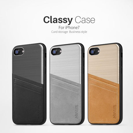 Калъф с Джоб за iPhone SE 2022/2020 8/7, Nillkin Classy Case, Сребрист (6)