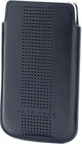 Калъф Джоб от Естествена Кожа за iPhone SE/5s/5, Hugo boss Leather Case, Черен