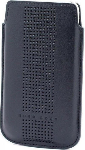 Калъф Джоб от Естествена Кожа за iPhone SE/5s/5, Hugo boss Leather Case, Черен