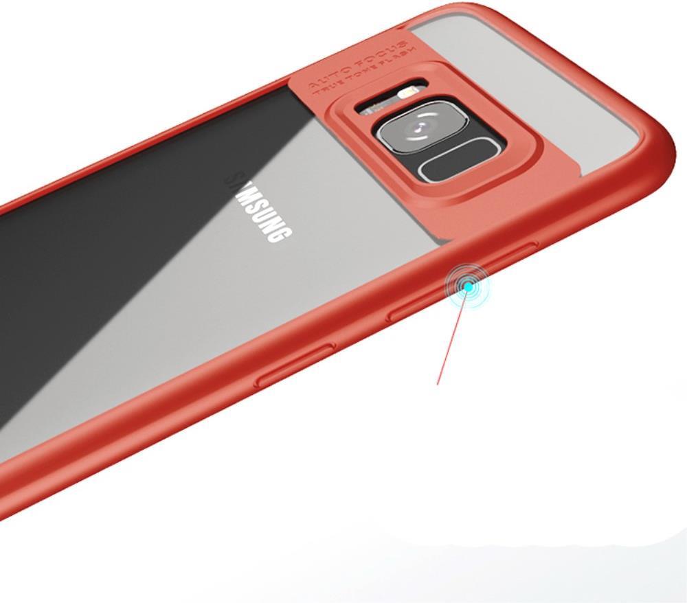 Тънък Хибриден Калъф за Samsung S8, Ipaky Hybrid TPU Case, Червен (2)