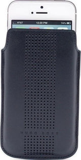 Калъф Джоб от Естествена Кожа за iPhone SE/5s/5, Hugo boss Leather Case, Черен (2)