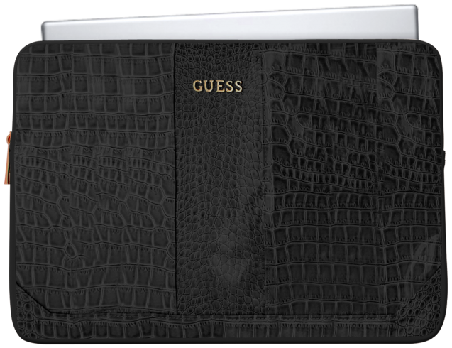 Кожена Чанта за Лаптоп и Таблет за PU Croco 11", Guess Protective NoteBook Sleeve Case, Черен