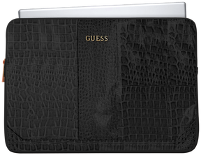 Кожена Чанта за Лаптоп и Таблет за PU Croco 11", Guess Protective NoteBook Sleeve Case, Черен