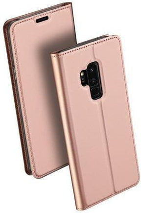 Кожен Калъф за Samsung S9 Plus, Dux Ducis Skin Pro Book Case, Розов