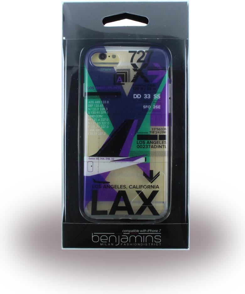 Луксозен Калъф за iPhone SE 2022/2020 8/7, Benjamins Los Angelis LAX Soft Case, Цветен (5)