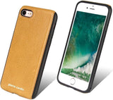 Калъф от Естествена Кожа за iPhone SE 2022/2020 8/7, Pierre Cardin Pcs-S02 Case, Жълт
