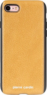 Калъф от Естествена Кожа за iPhone SE 2022/2020 8/7, Pierre Cardin Pcs-S02 Case, Жълт (2)