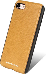 Калъф от Естествена Кожа за iPhone SE 2022/2020 8/7, Pierre Cardin Pcs-S02 Case, Жълт (5)