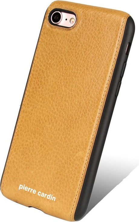 Калъф от Естествена Кожа за iPhone SE 2022/2020 8/7, Pierre Cardin Pcs-S02 Case, Жълт (5)