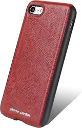 Калъф от Естествена Кожа за iPhone SE 2022/2020 8/7, Pierre Cardin Pcs-S02 Case, Червен (4)
